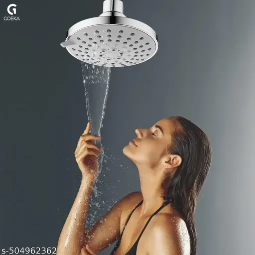 GOEKA Shower ABS, 4-INCH, 5-Function Overhead Shower, Chrome Finish (Without Arm) Bathroom Shower | Shower Head